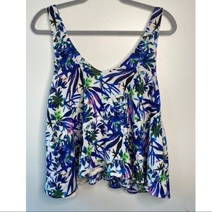 Sleeveless Tropical Blouse
